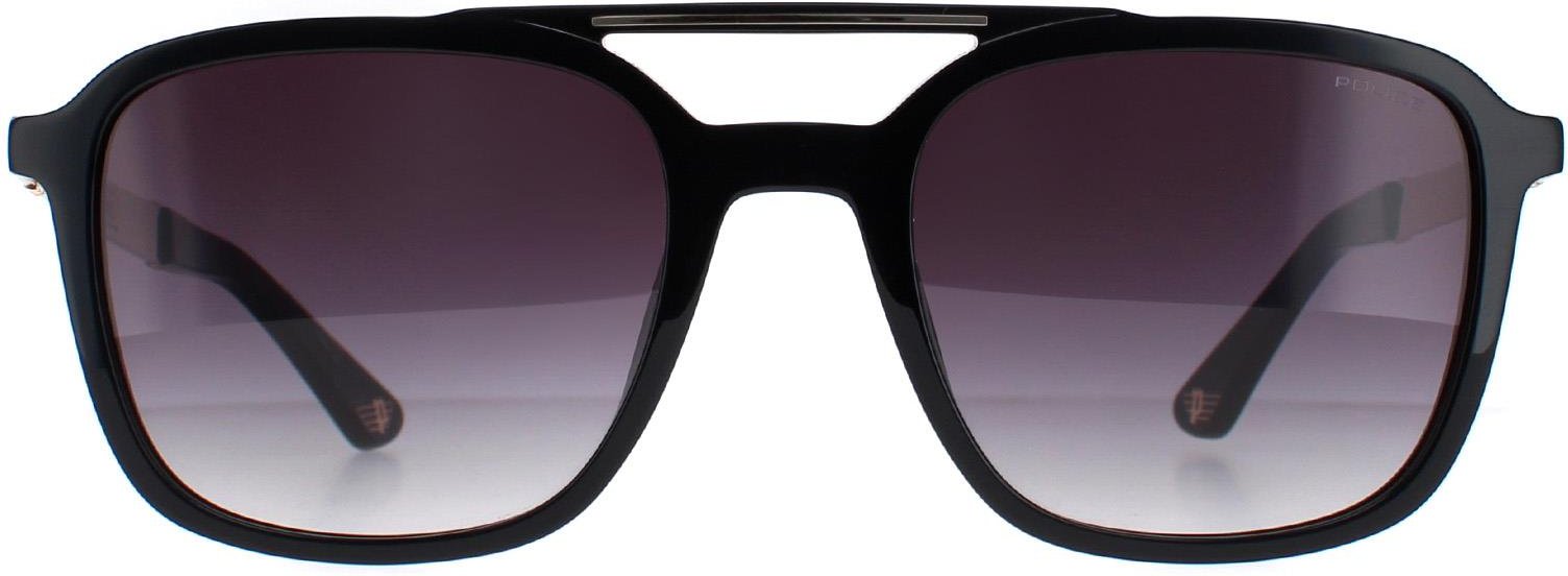 Thumbnail - Police Aviator Unisex Glänzend Schwarz Rauch Gradient SPLA53
