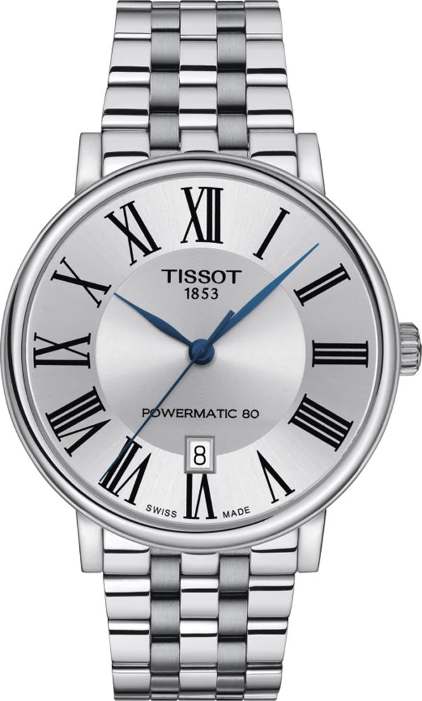 Tissot Carson Premium Powermatic 80 Herren Silberarmbanduhr T1224071103300