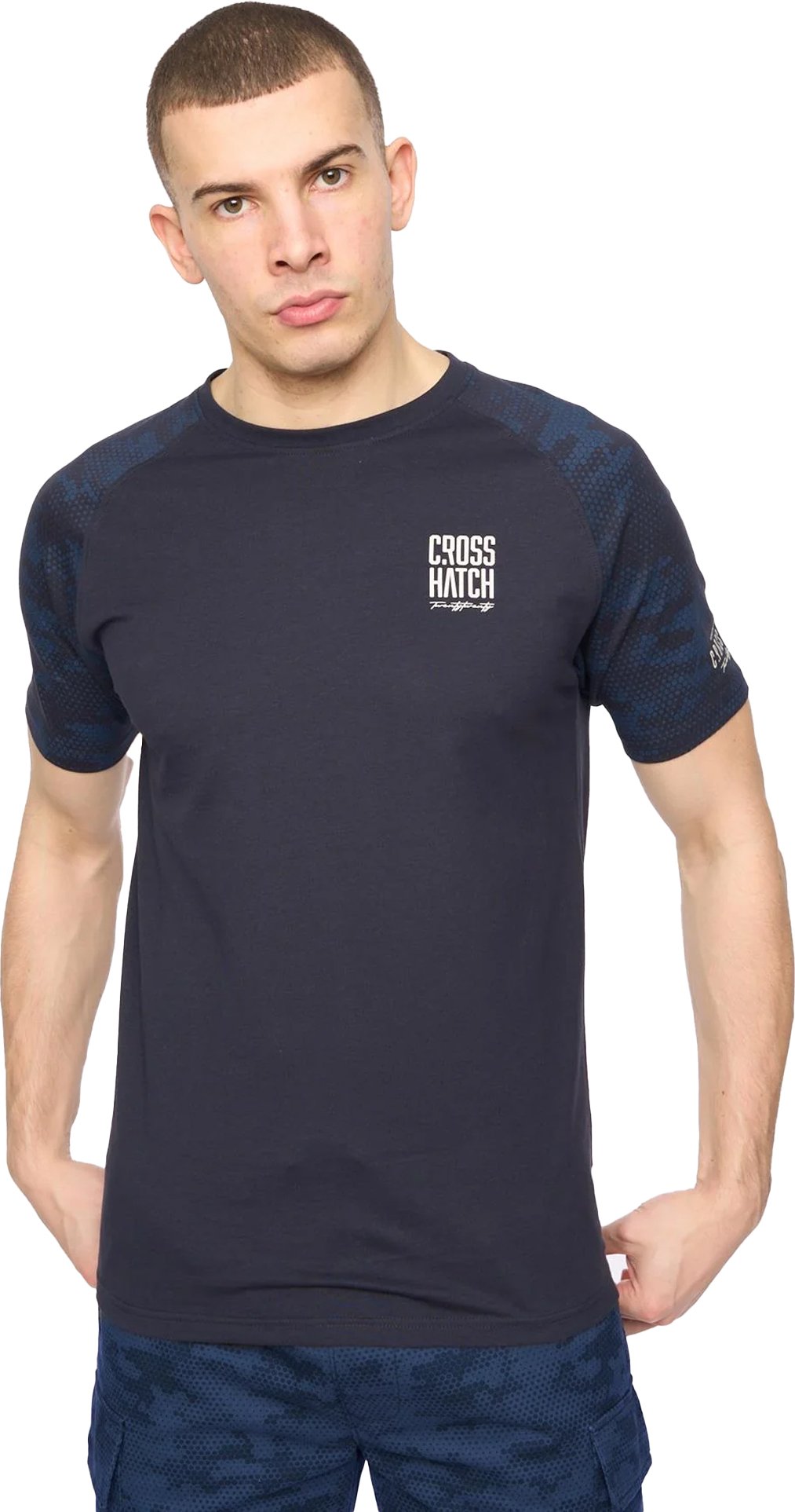 Crosshatch - "Janscore" T-Shirt für Herren (Marineblau)