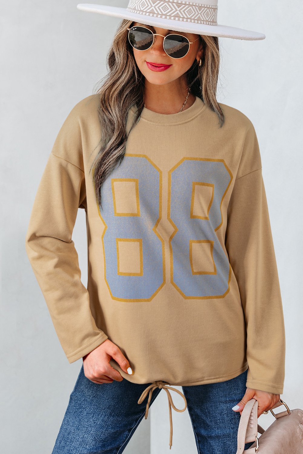 Grafisches Pullover Sweatshirt