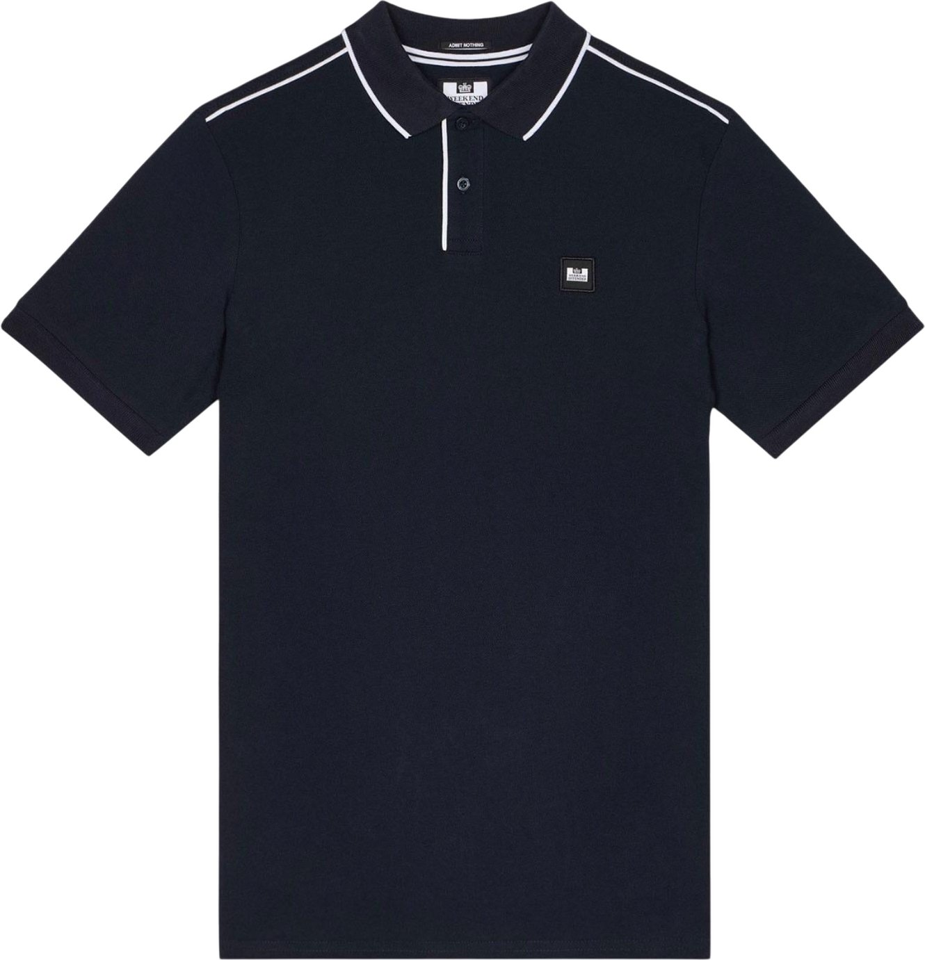 Weekend Offender - "Astola" Rohrleitungsdetail Poloshirt für Herren (Marine/Weiß)