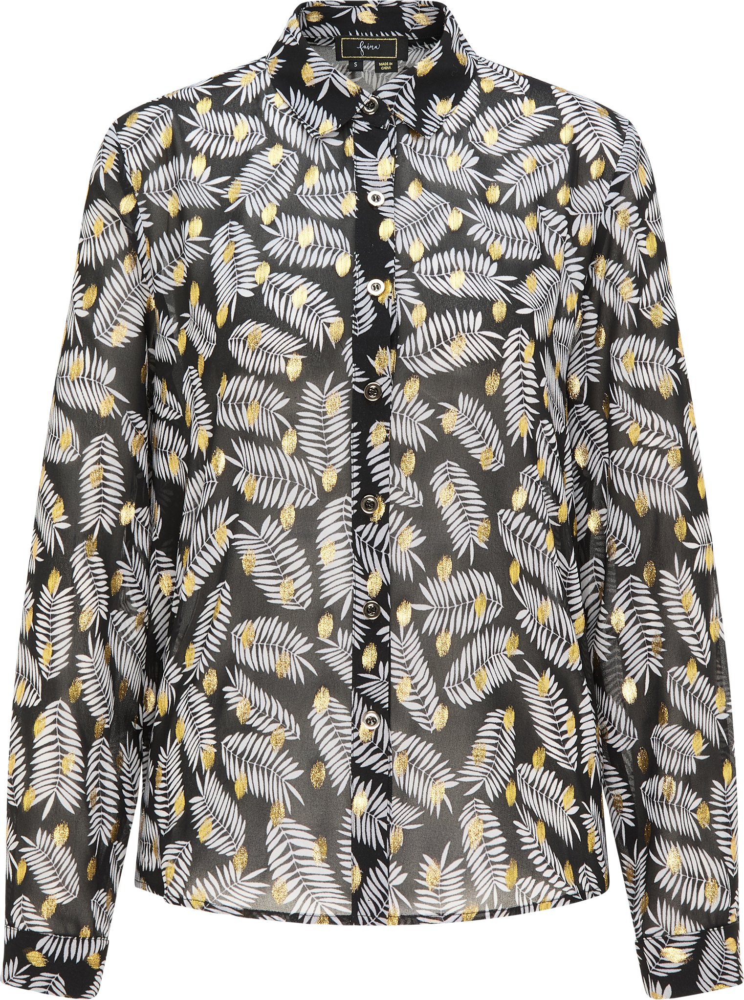 Faina Bluse Damen Schwarz Mehrfarbig