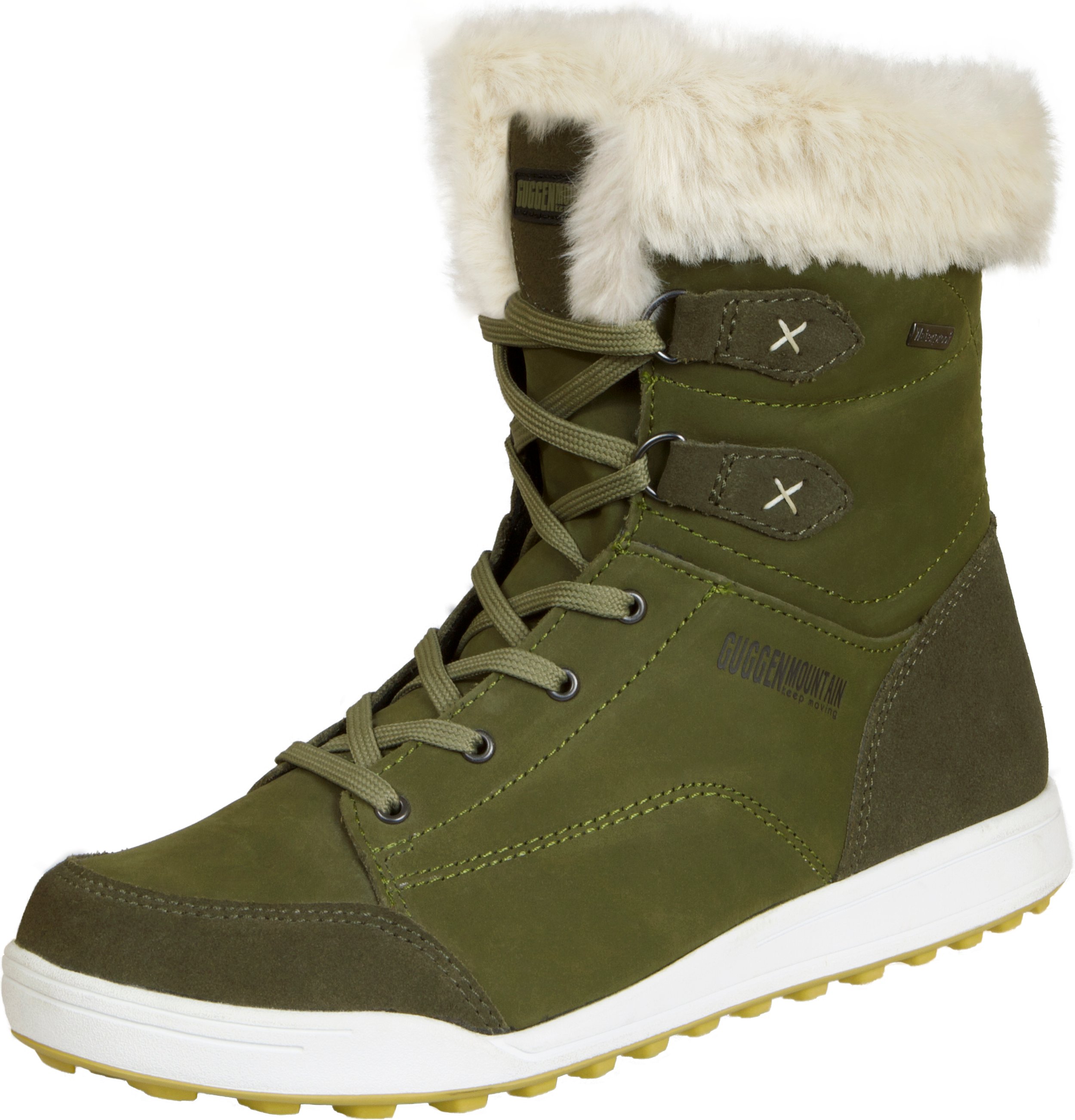 Thumbnail - Damen Winterstiefel Echtleder mit Kunstfell Olive
