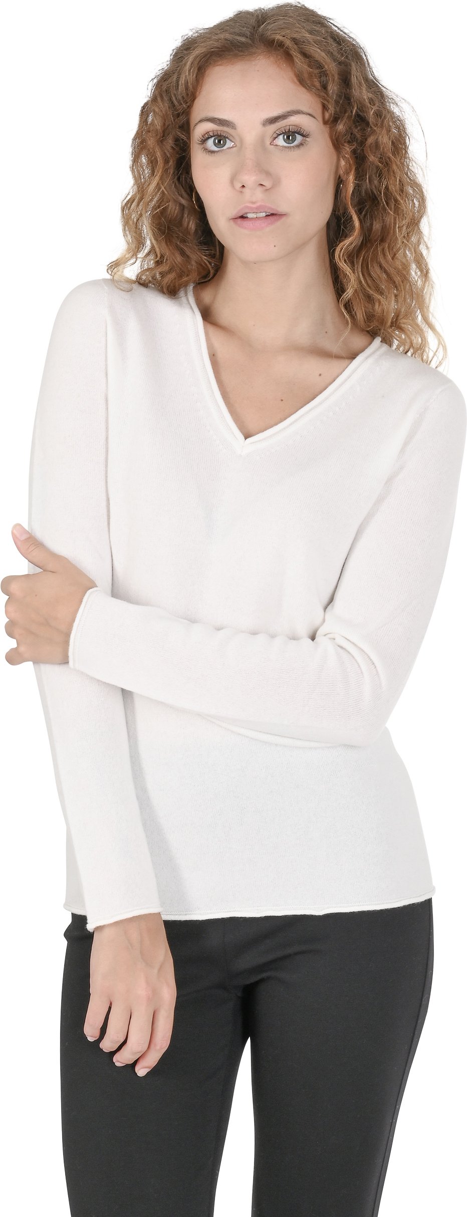 Thumbnail - Klassischer VNeck Kaschmir Pullover
