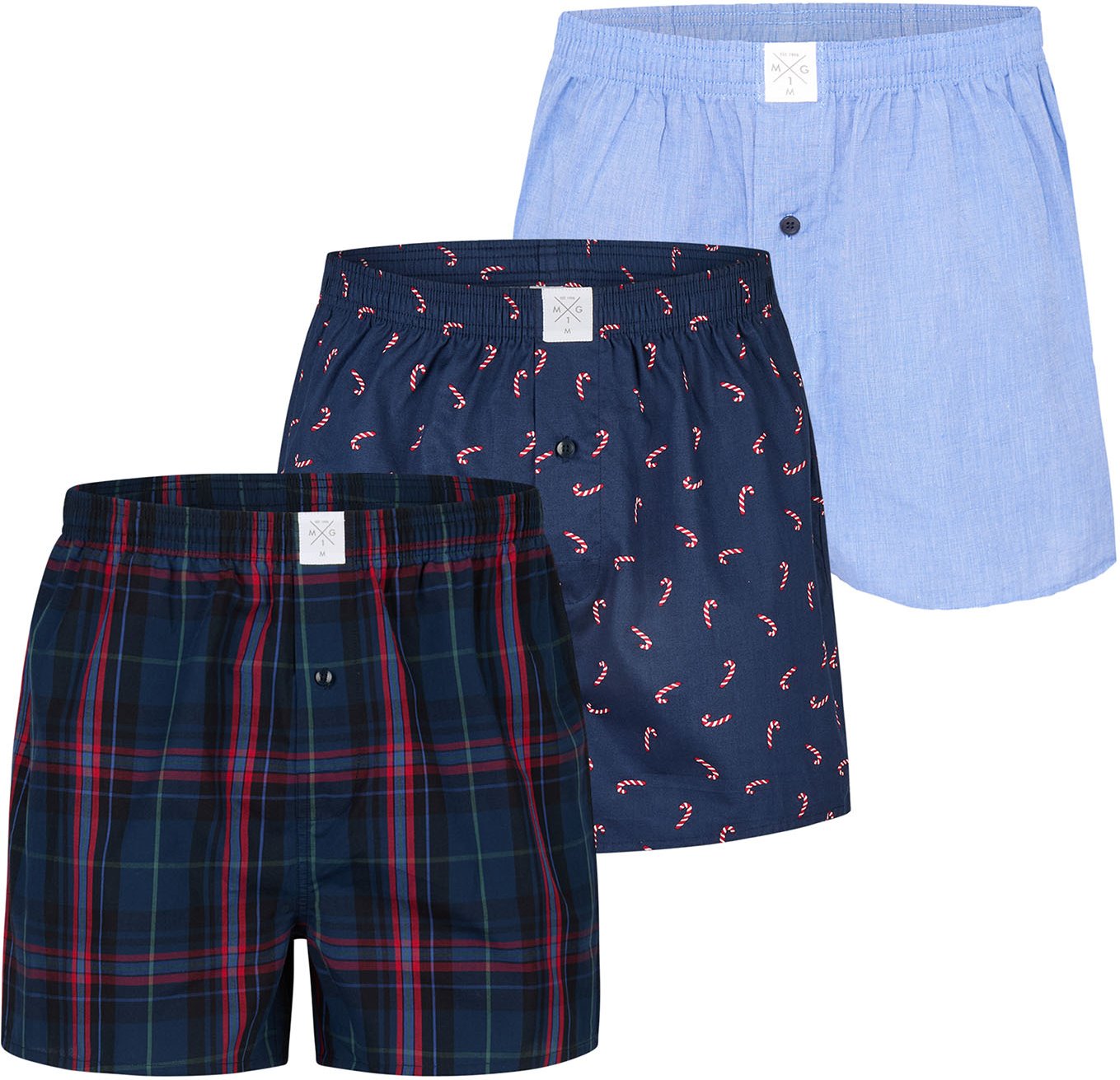 MG-1 Herren Retro Boxer ChristmasRetroshorts, Vintage Boxer, Klassische Boxer