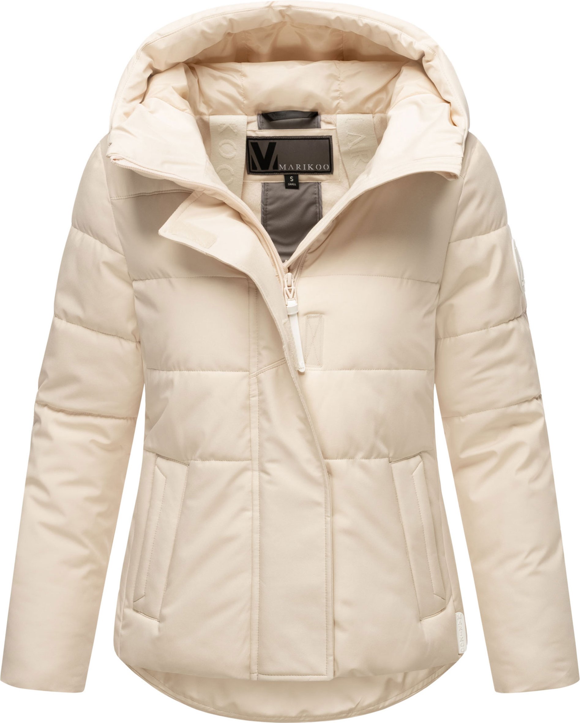 Marikoo Damen Steppjacke mit Teddy-Innenfutter & Kapuze – Elira