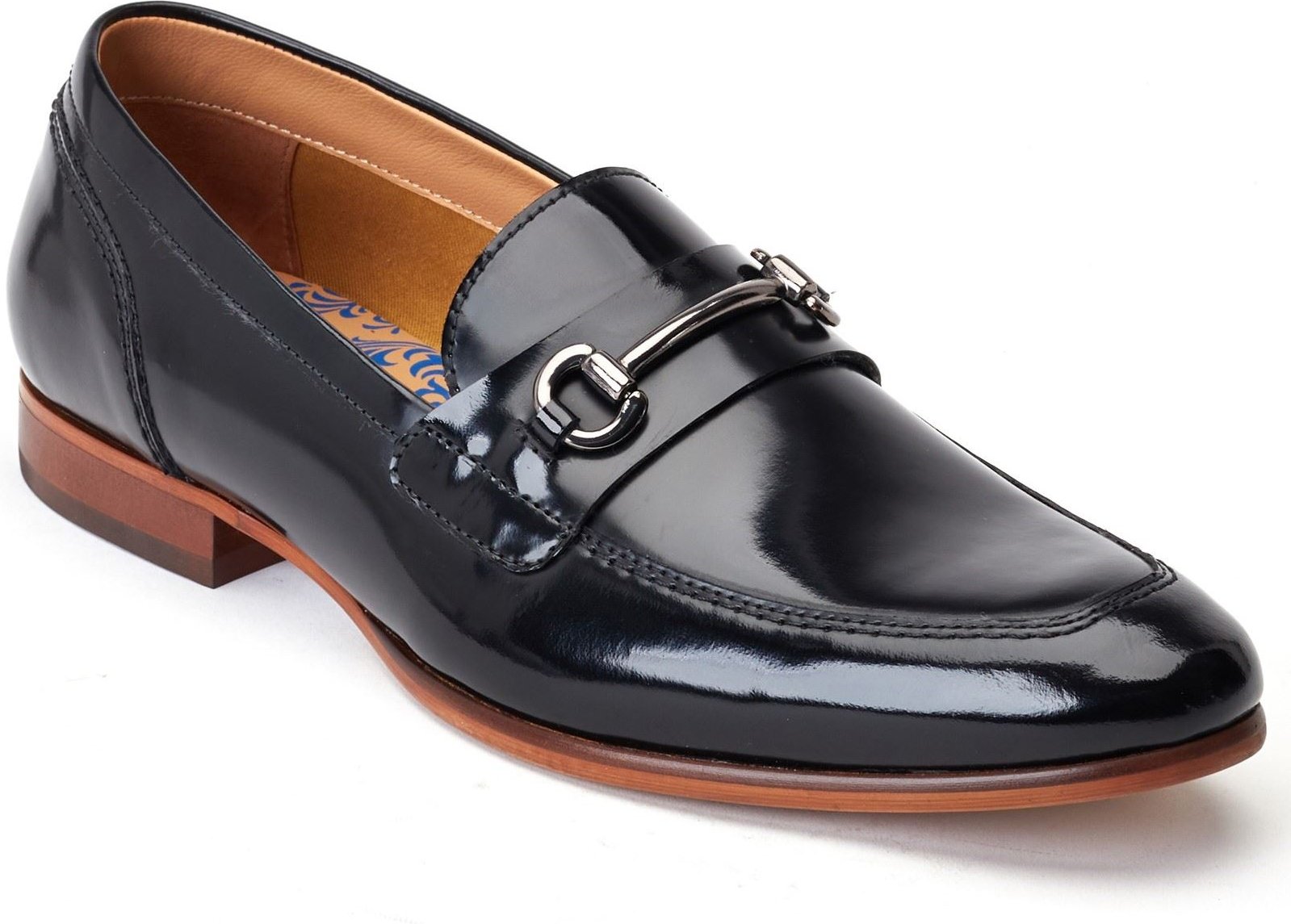 Base London Russo Leder Herren schwarze Mokassins