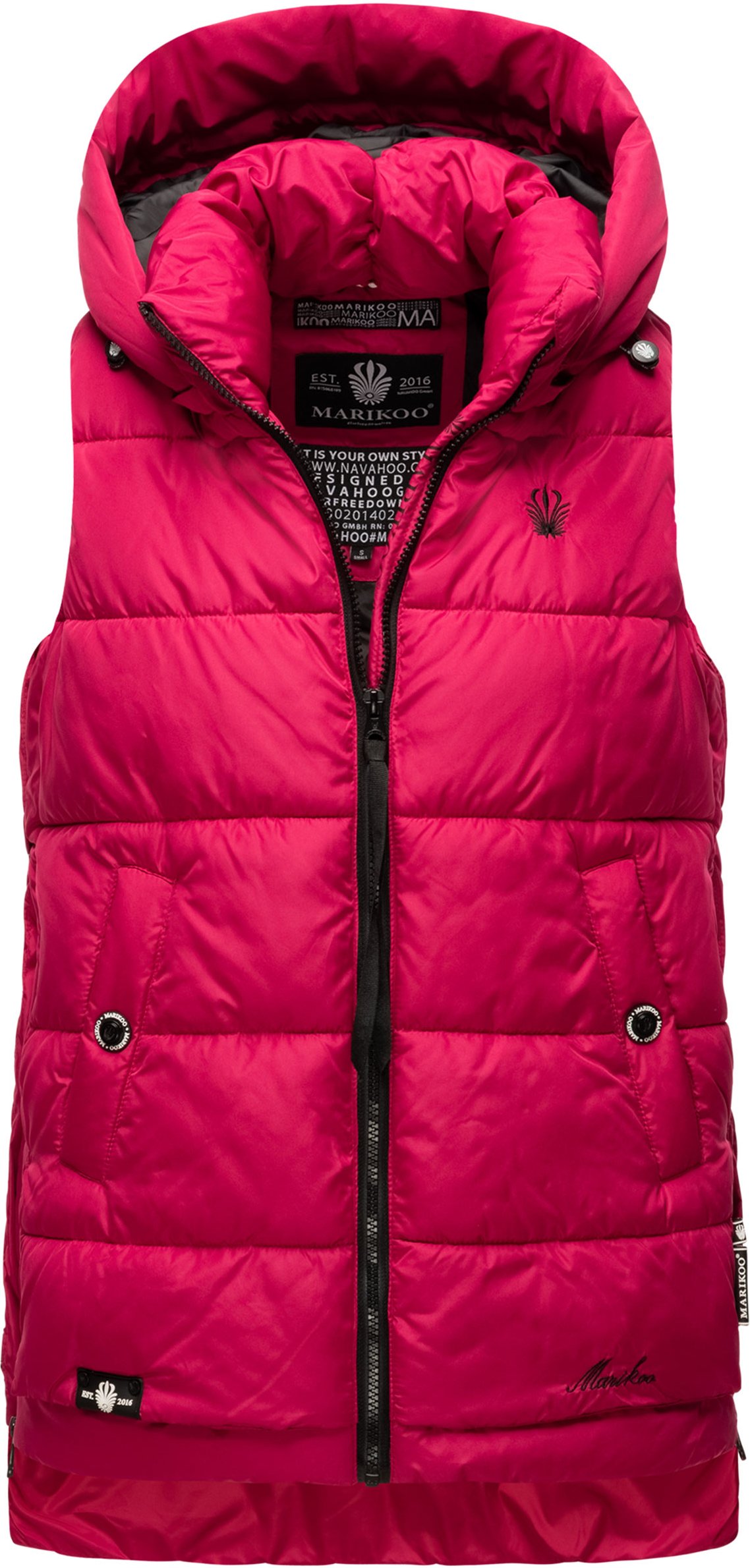 Thumbnail - Marikoo Damen Steppweste – Zarinaa, leicht mit abnehmbarer Kapuze