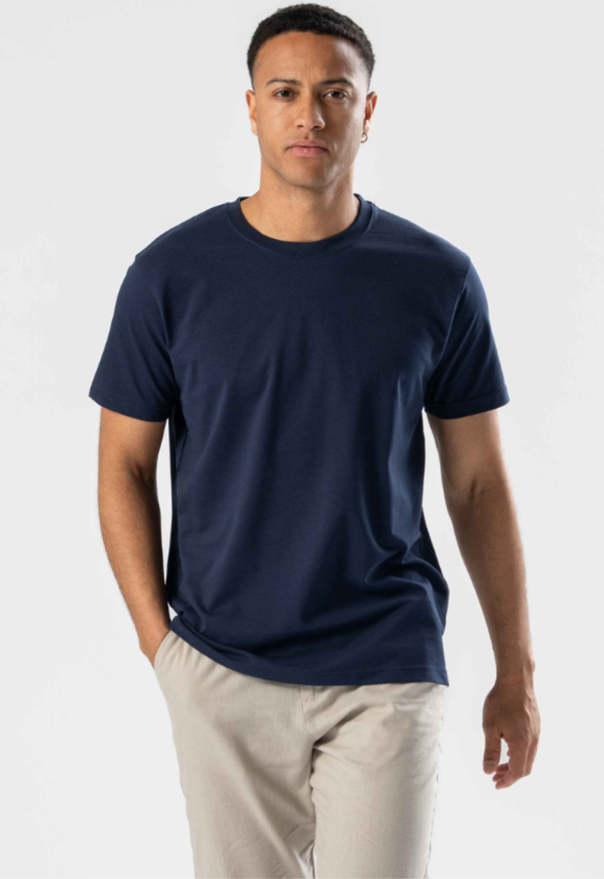 Normales T-Shirt – Marineblau