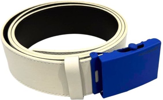 Borbonese Weißer Leder Herren Gürtel