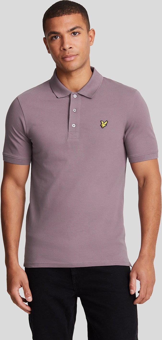Thumbnail - Lyle & Scott Branded Chest Logo Highland Mauve Lila Poloshirt