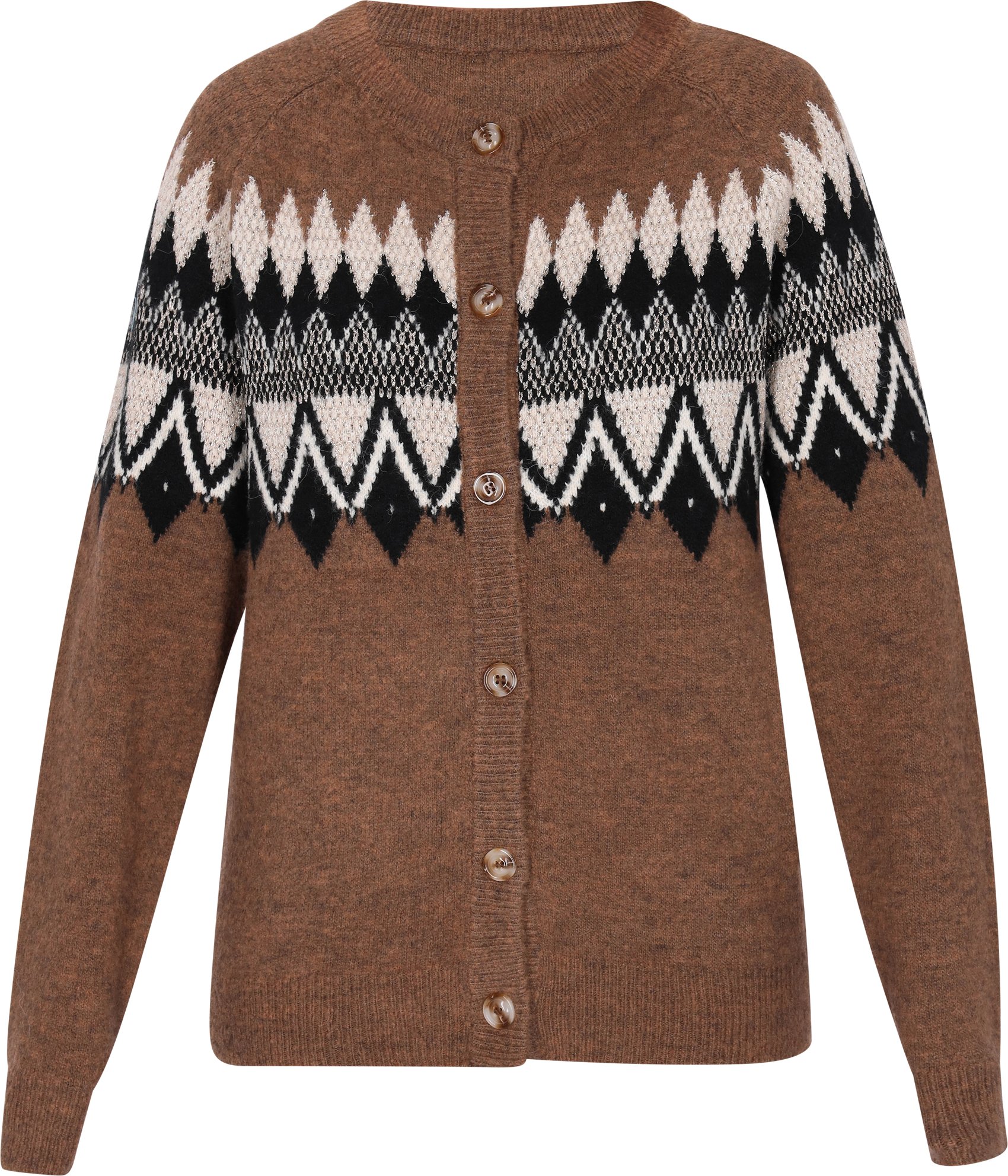 Thumbnail - usha Strickjacke Damen Kamel Mehrfarbig