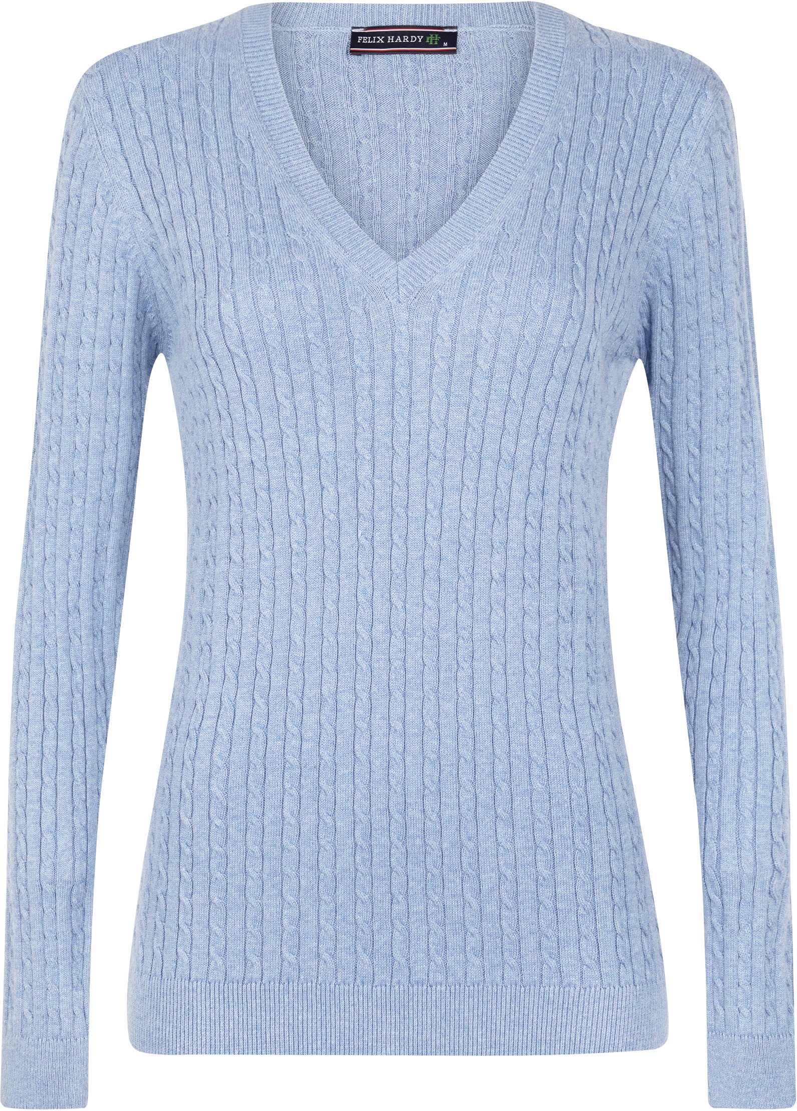 Thumbnail - Pullover Kabelstrick-Pullover Mit V-Ausschnitt