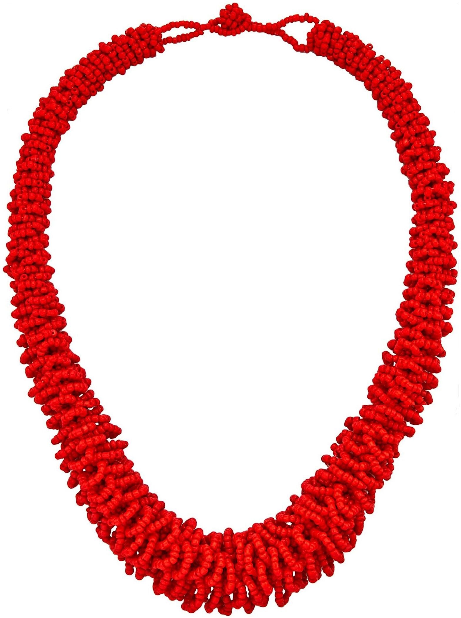 Steuer Modeschmuck Kette Glasperle Rot gerflochten