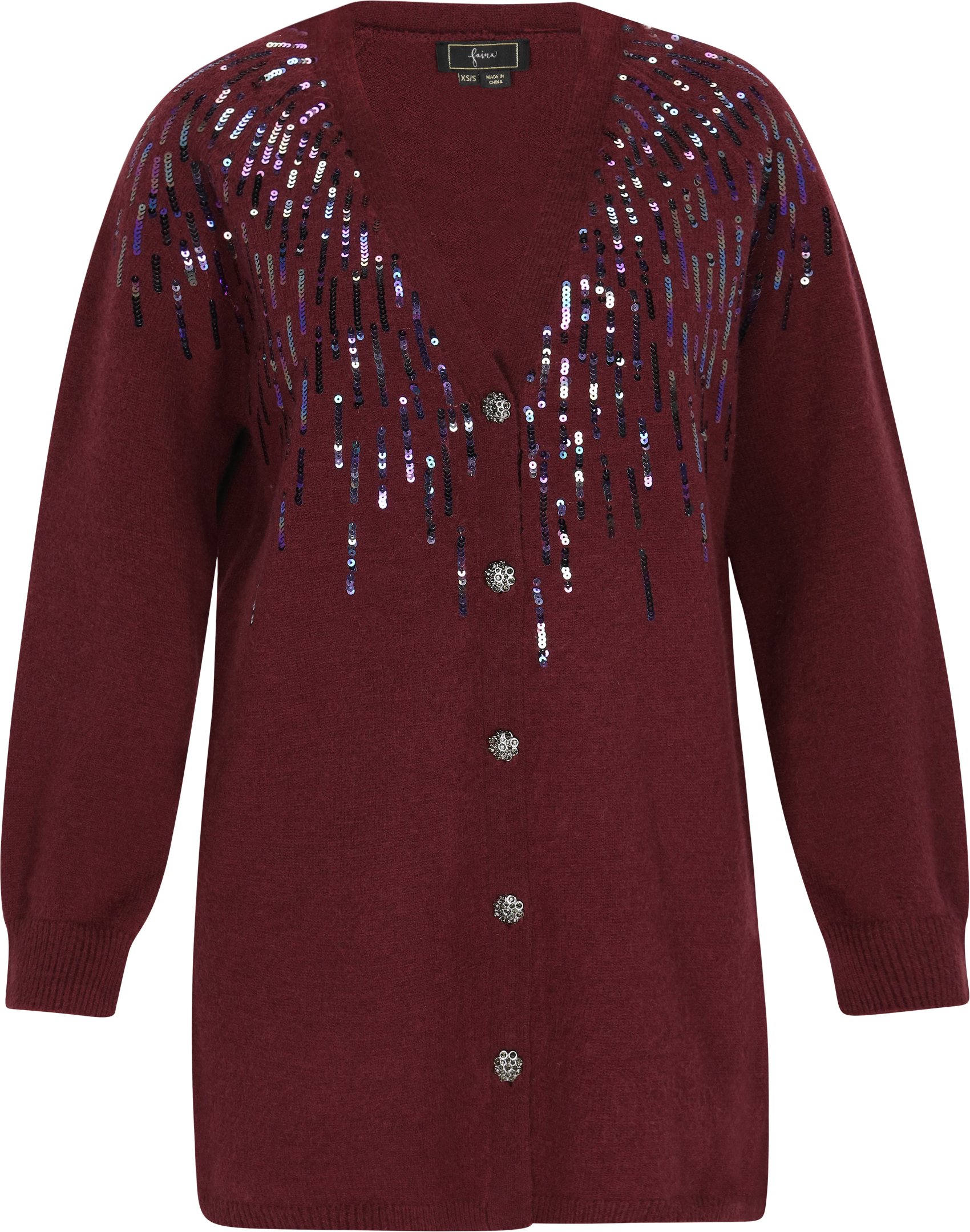 Faina Strickjacke Damen Pflaume