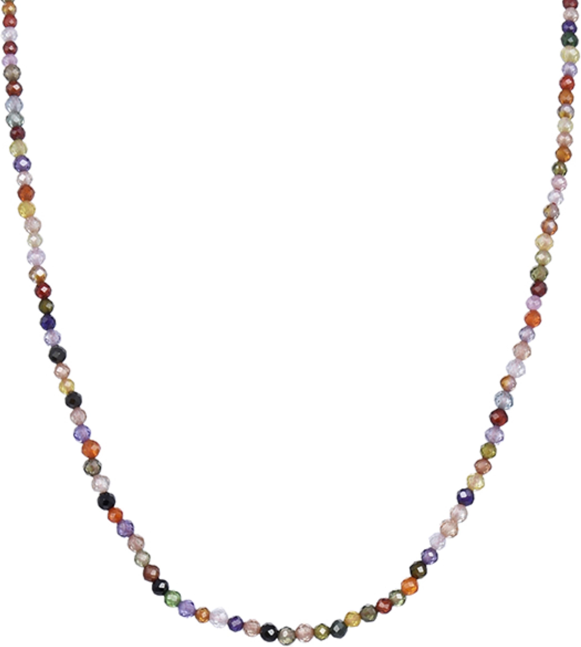 Luxenter Halskette aus 925er Sterlingsilber mit mehrfarbigem Kristall in 18K Gelbgold - Ufela