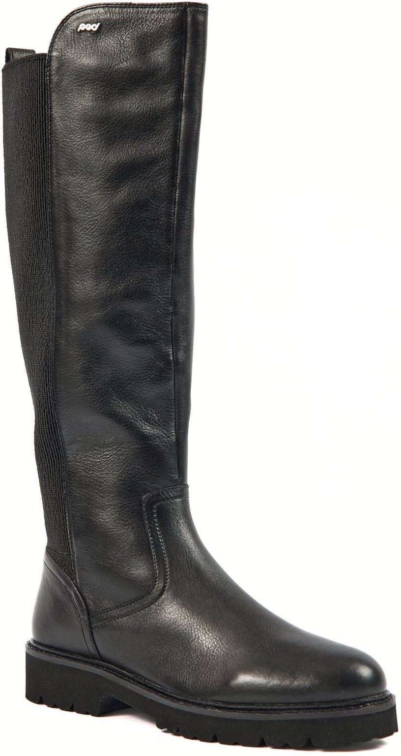 Pod Hannah Leder/Textil Damenstiefel Schwarz