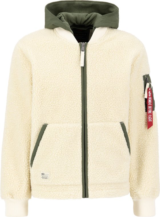Teddy Nylon Zip Hood Bomber Jacket