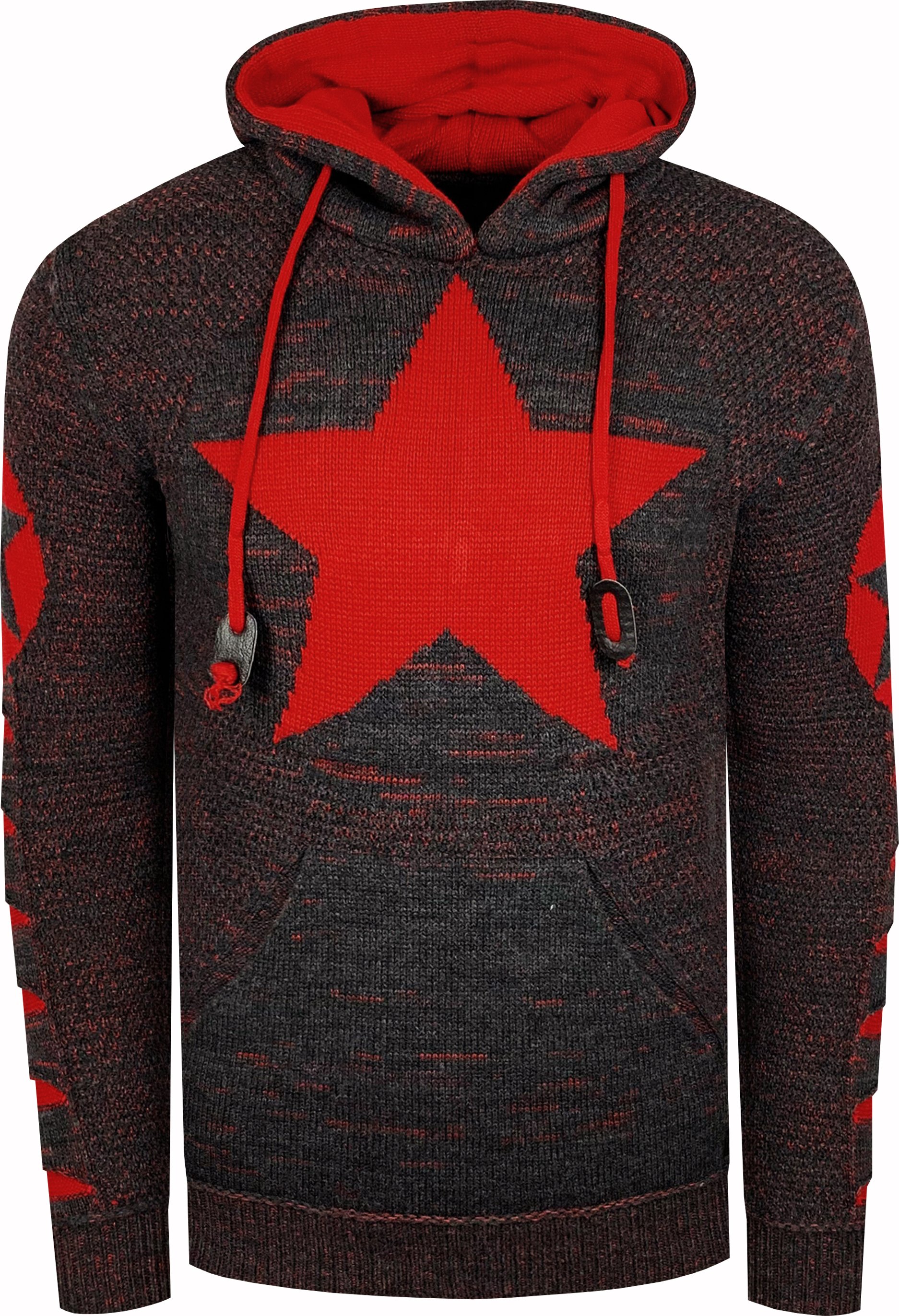 Grobstrick Comic Kapuzen-Pullover