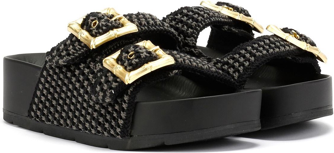 Desert Fleur Super Damen Schwarze Sandalen