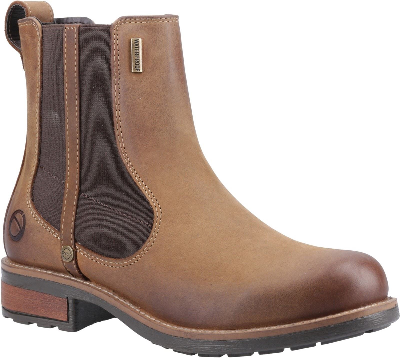 Cotswold Notgrove Damen Chelsea Stiefel aus braunem Leder