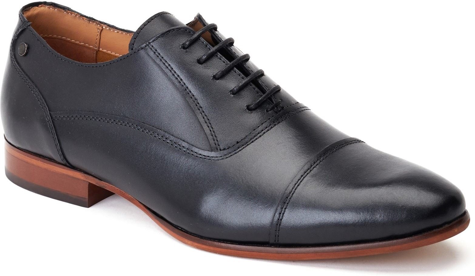 Base London Angelo Leder Herrenschuhe in Schwarz Oxford Stil