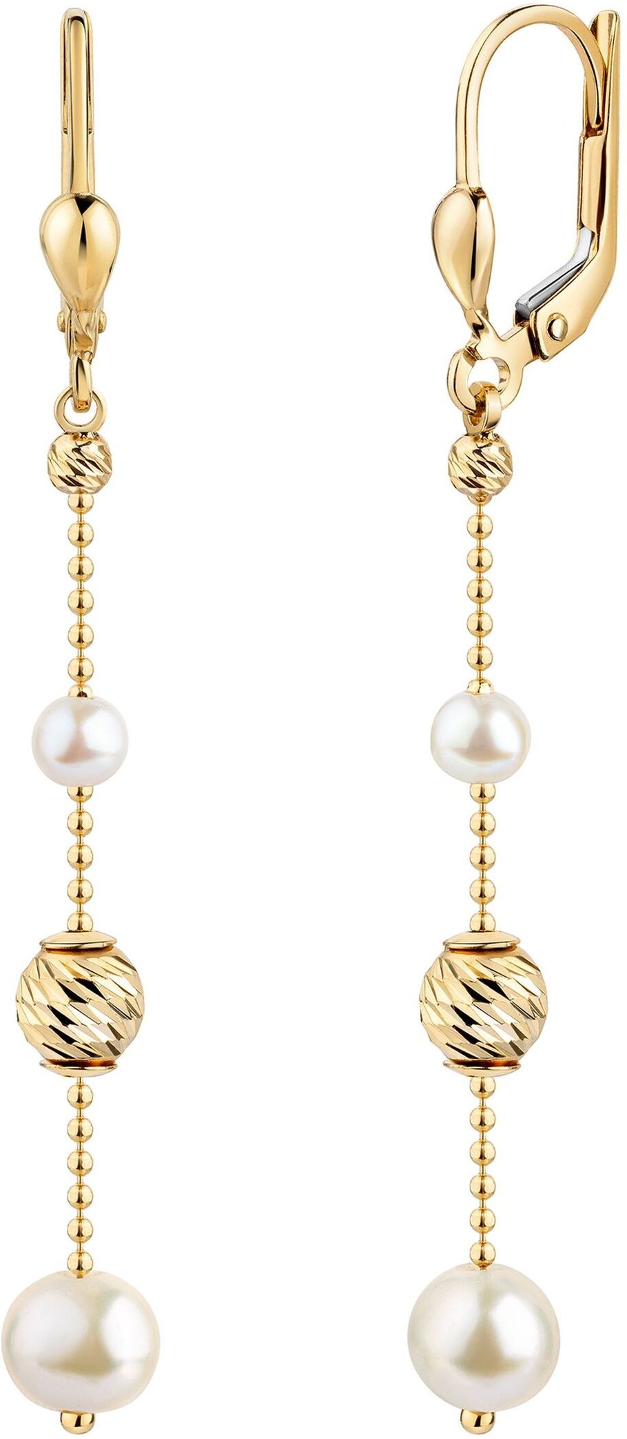 Fascination by Ellen K. Ohrhänger 585/- Gelbgold glanz Kugeln und Perlen