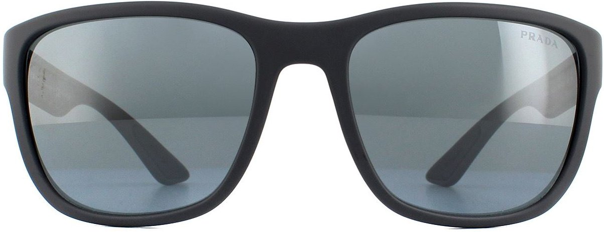 Lunettes De Soleil Prada Sport PS01US UFK5L0 Gris Caoutchouc Gris Miroir Gris Foncé