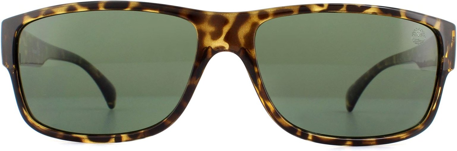 Timberland Rectangle Mens Dark Havana Green Sonnenbrillen
