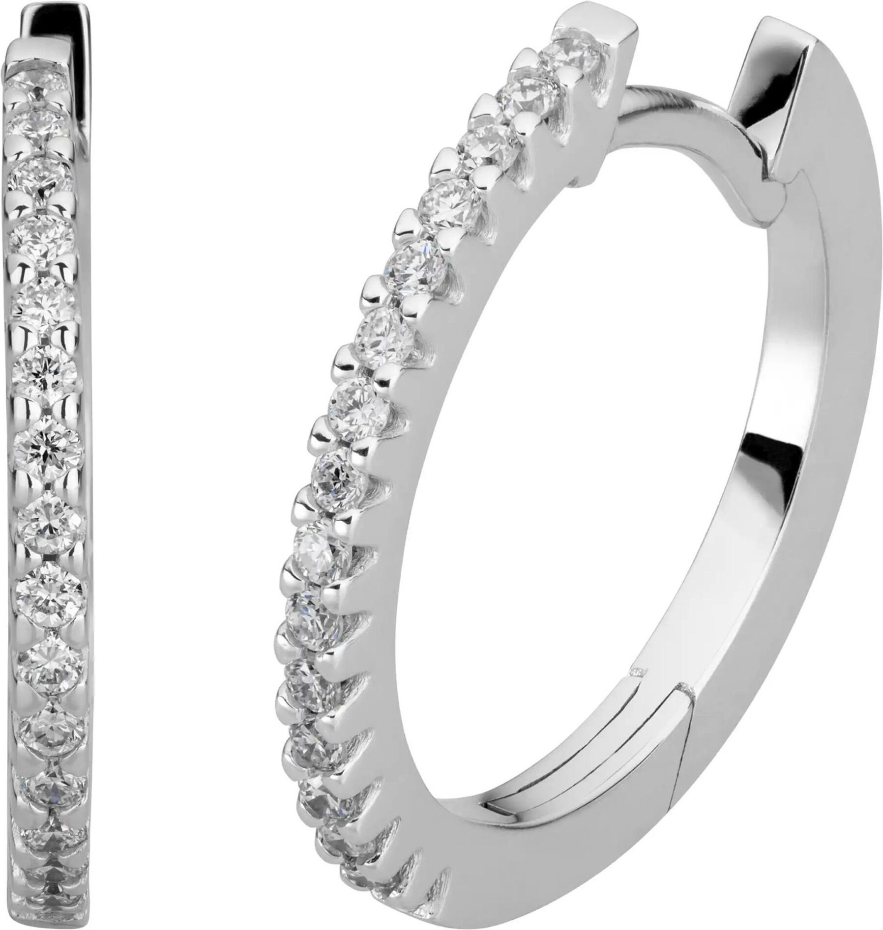 Lyomi Klappcreolen 585/- Weißgold 32 synth. Diam. 0,21ct.