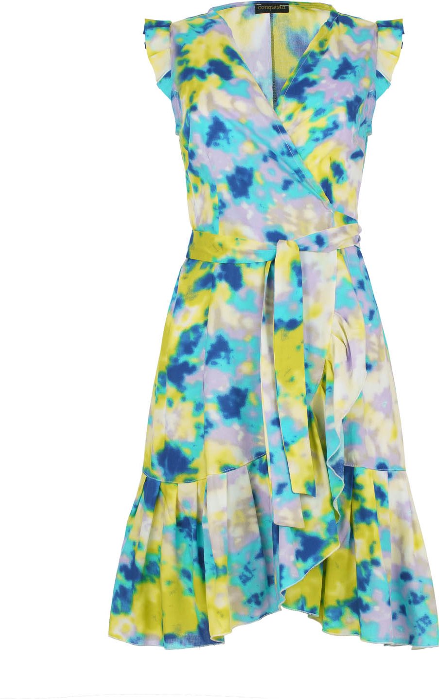 Thumbnail - Kleid aus Viskose mit Zitronen-Spritzer Aquarellmuster