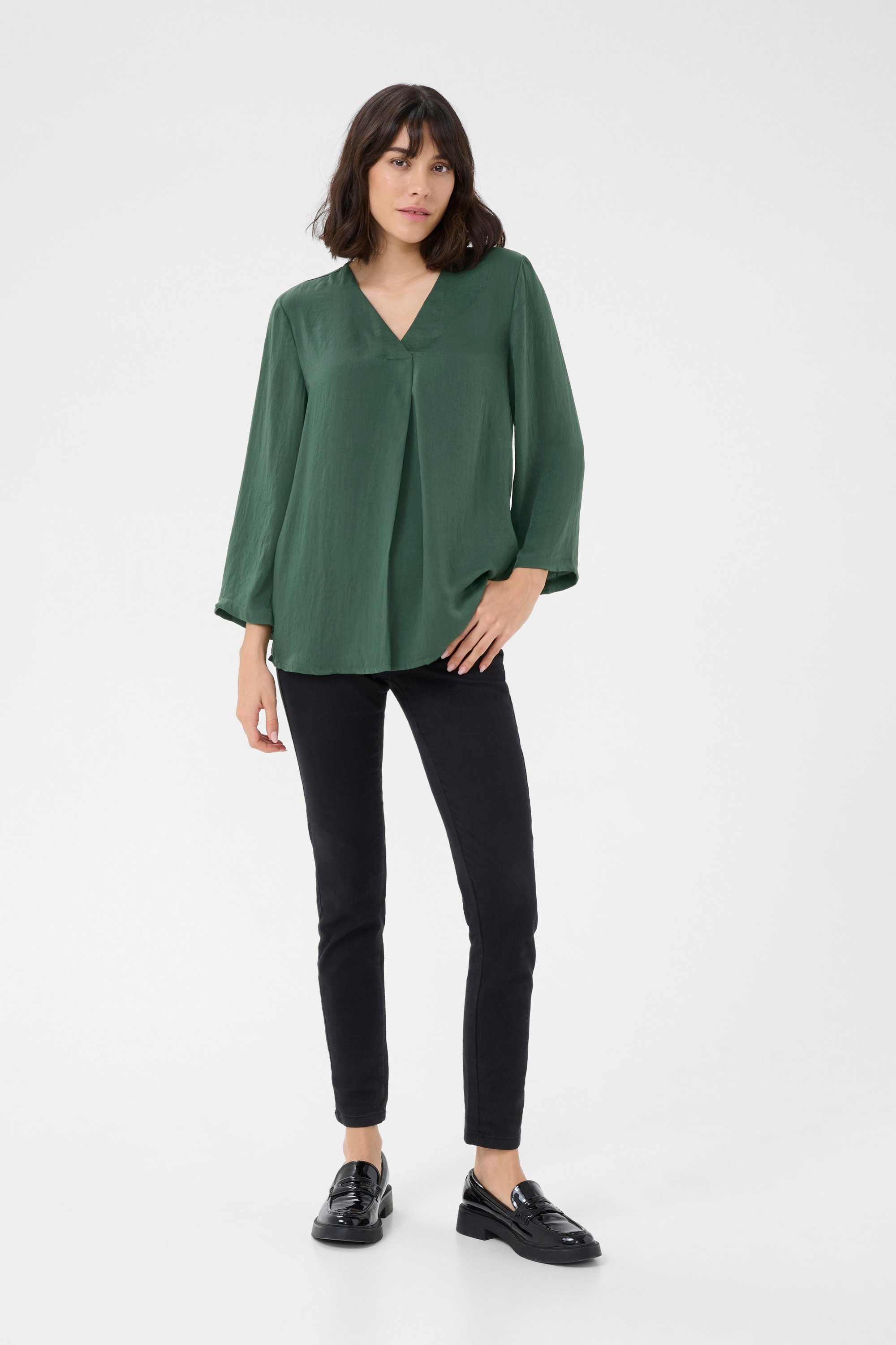 Langarm-Bluse Regular fit Garden Topiary green