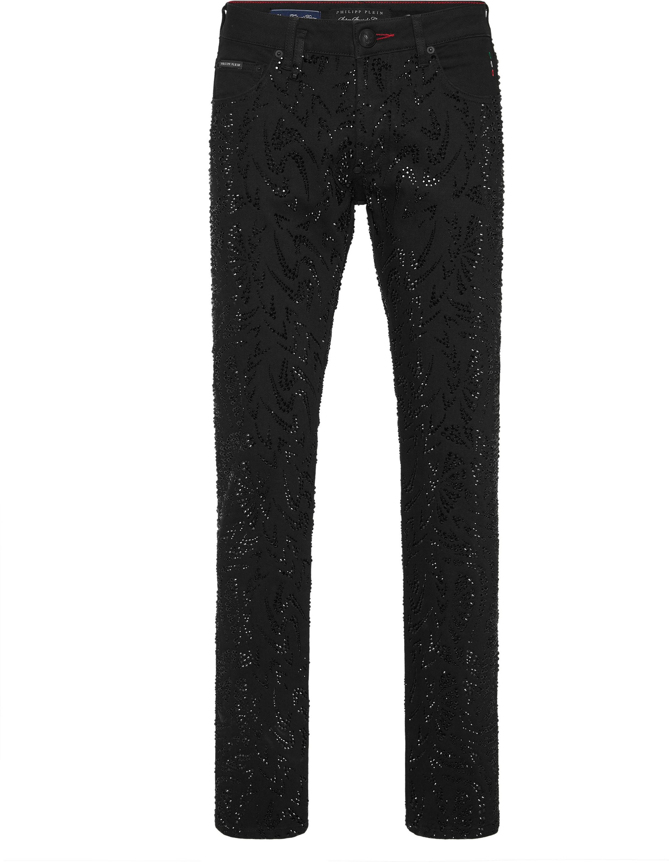 Denim Trousers Super Straight Cut Tribal Strass