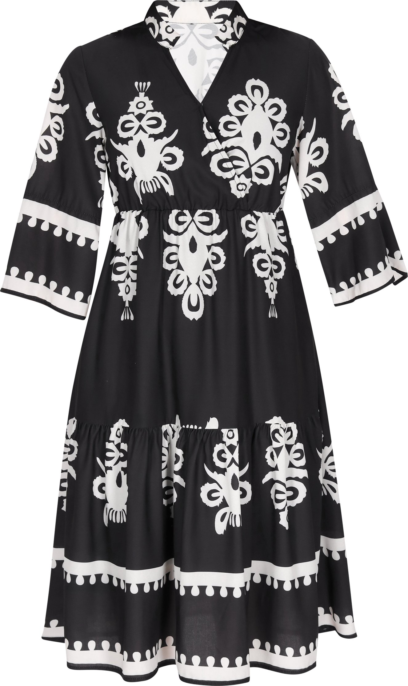 Faina Kleid Frauen schwarz-beige