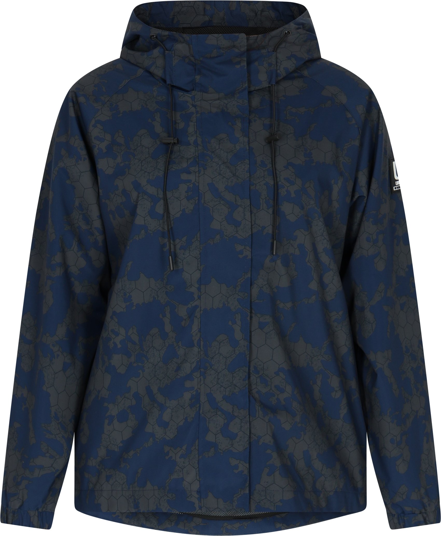 Schmuddelwedda Übergroßer Anorak Damen Dunkelgrau Marine Camouflage