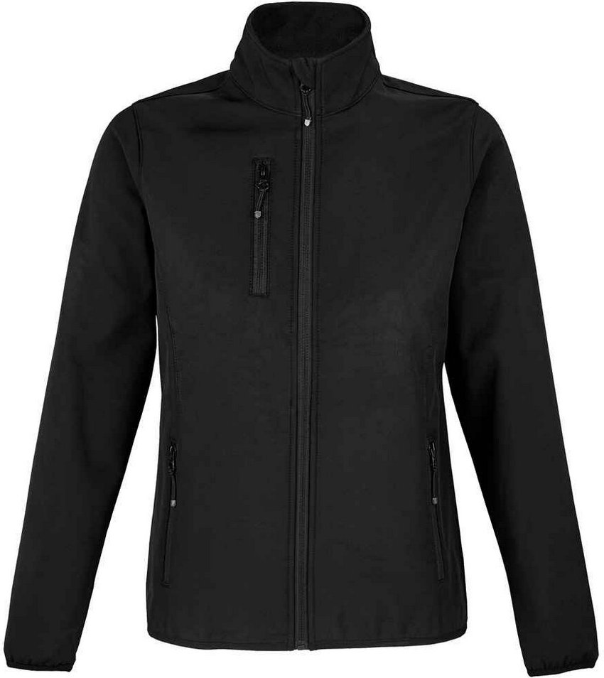 Thumbnail - SOLS Womens/Ladies Falcon Softshell Recycled Soft Shell Jacket (Schwarz)