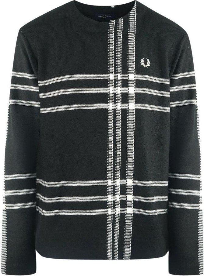 Fred Perry - Pullover für Herren/Damen Unisex (Schwarz/Weiß)