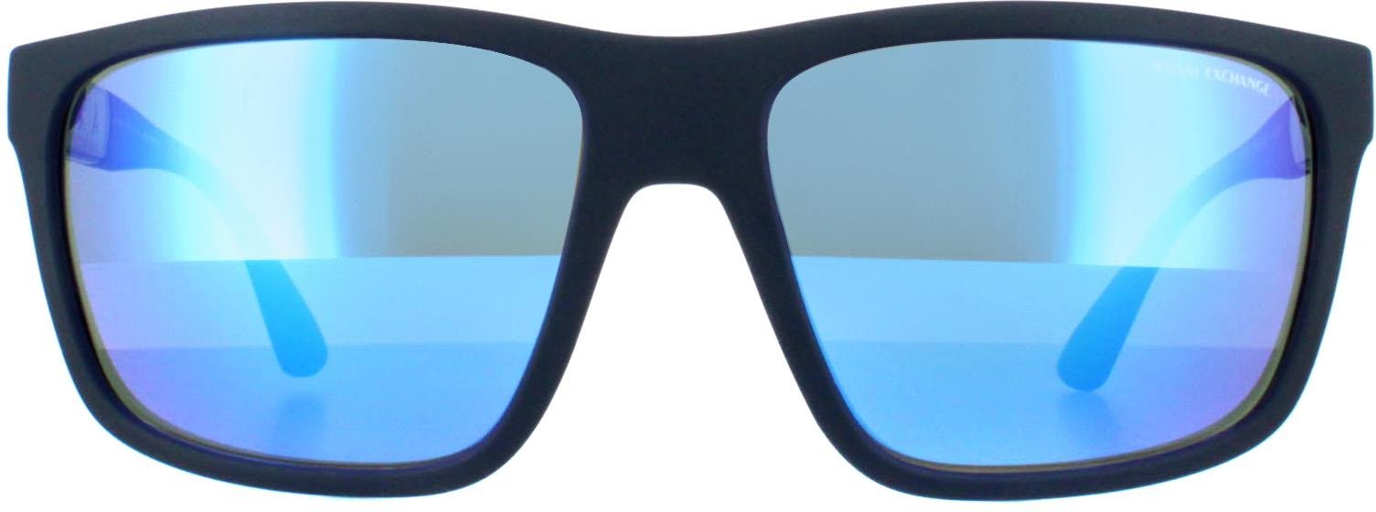 Armani Exchange AX4121S 818125 mat blauwe groene spiegel lichtblauwe zonnebril