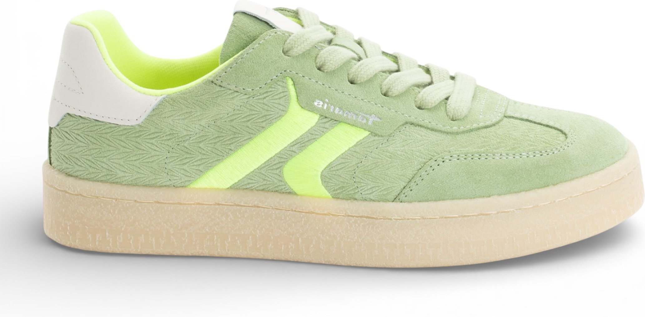 Thumbnail - Tamaris Damen-Sneaker aus grünem Leder mit Neonstreifen