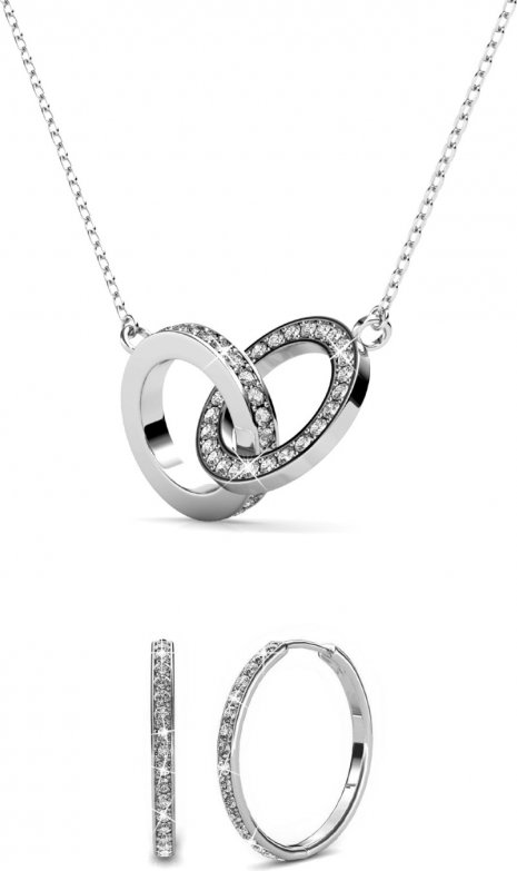 Parures Chic Circle Twin - Argenté et Cristal