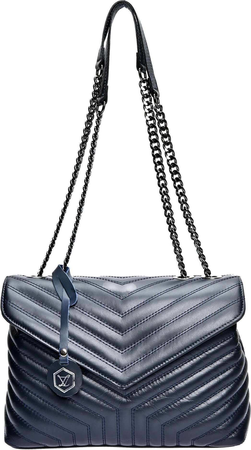 Luisa Vannini Blaue Lederhandtasche