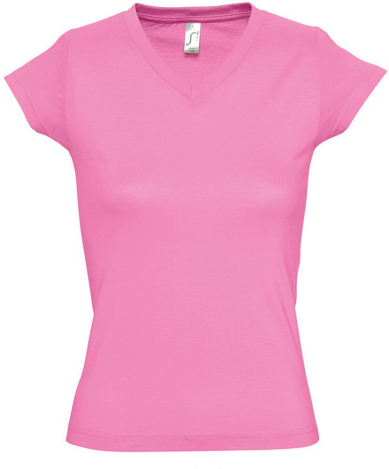 SOLs Damen/Damen Moon V-Ausschnitt T-Shirt mit kurzen Ärmeln (Orchid Pink)