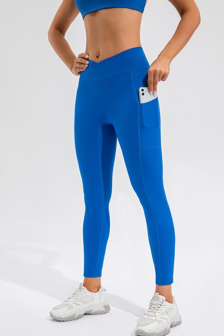 Hochbundige Sportleggings für Damen mit Taschen
