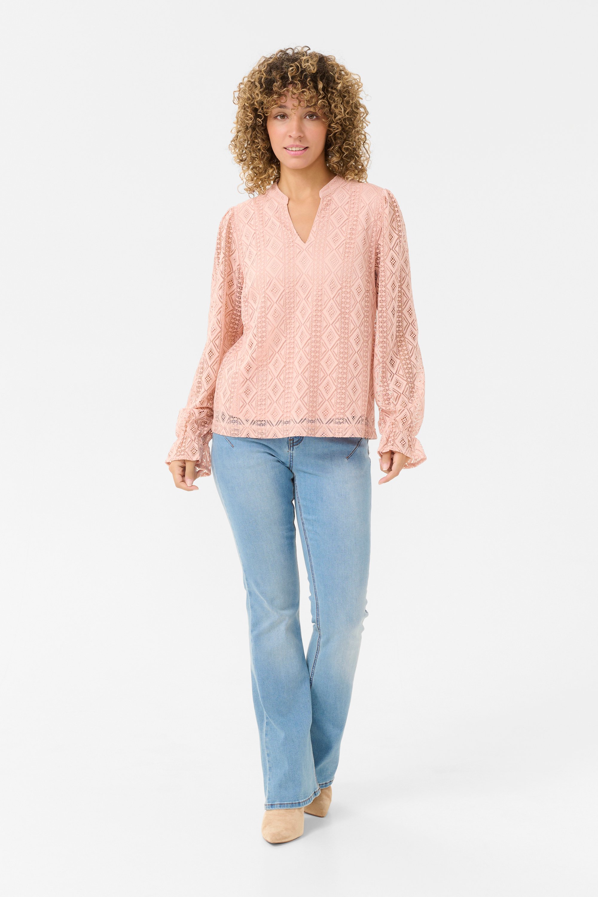 Langarm-Bluse Regular fit Misty Rose