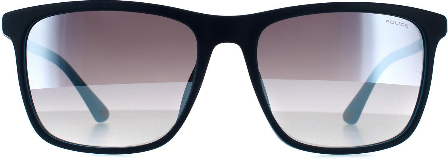 Police Square Unisex Blau Türkis Gradient Verspiegelte Sonnenbrille 90041091