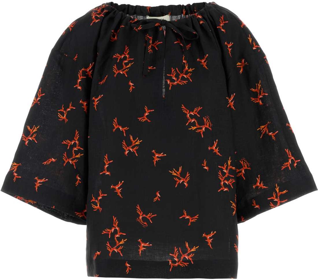 Bedruckte Leinenbluse