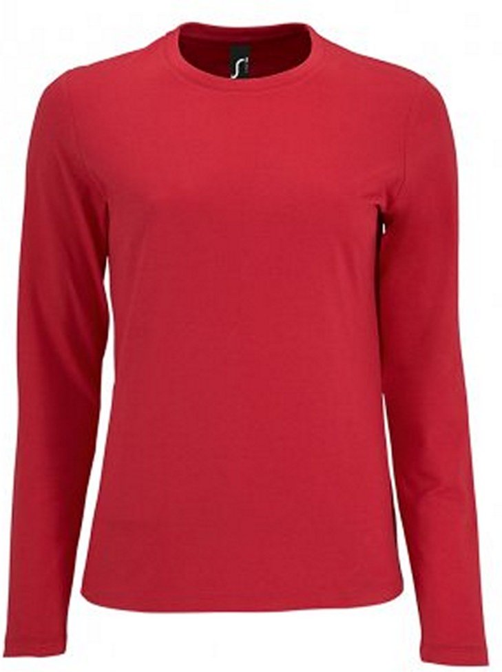 SOLS Damen T-Shirt Imperial, langärmlig (Rot)