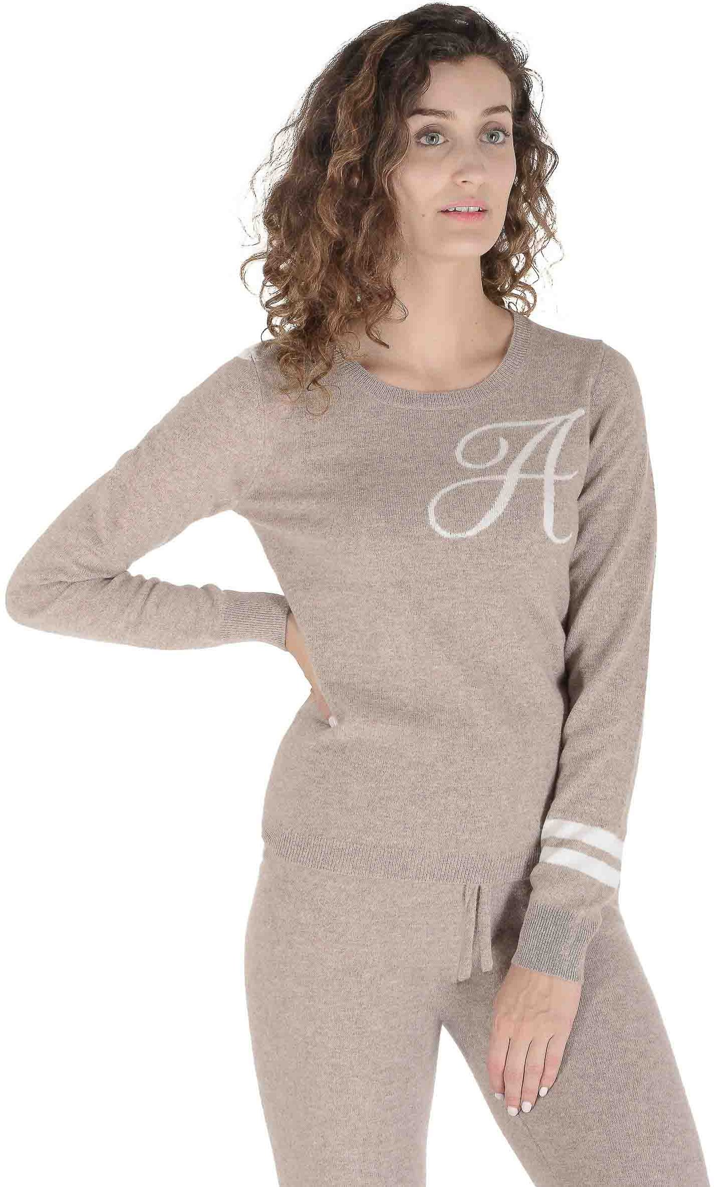 Crown Of Edinburgh Stockbridge Camel Kaschmir Rundhalsausschnitt Pullover A