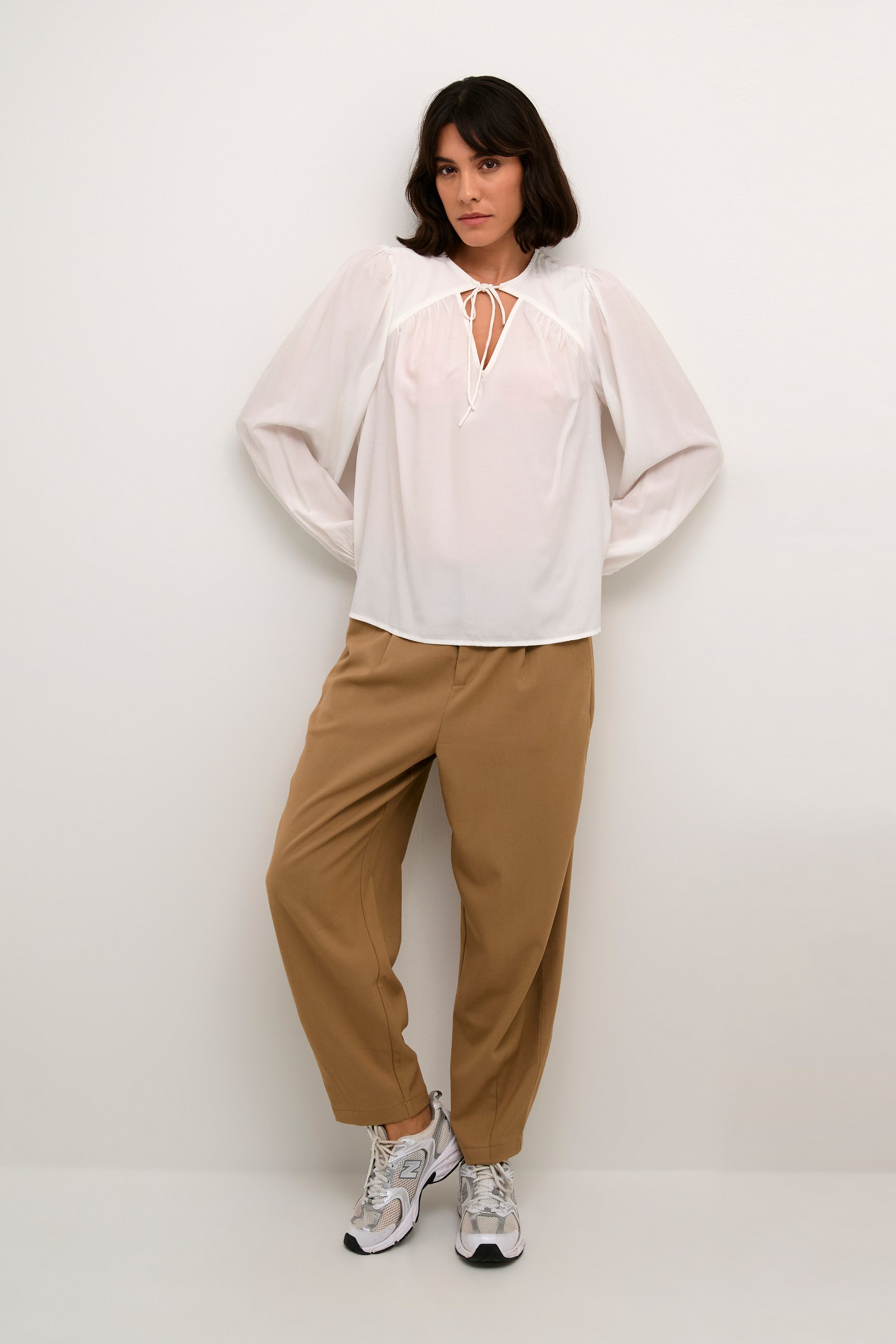 Thumbnail - Langarm-Bluse Regular fit Chalk white