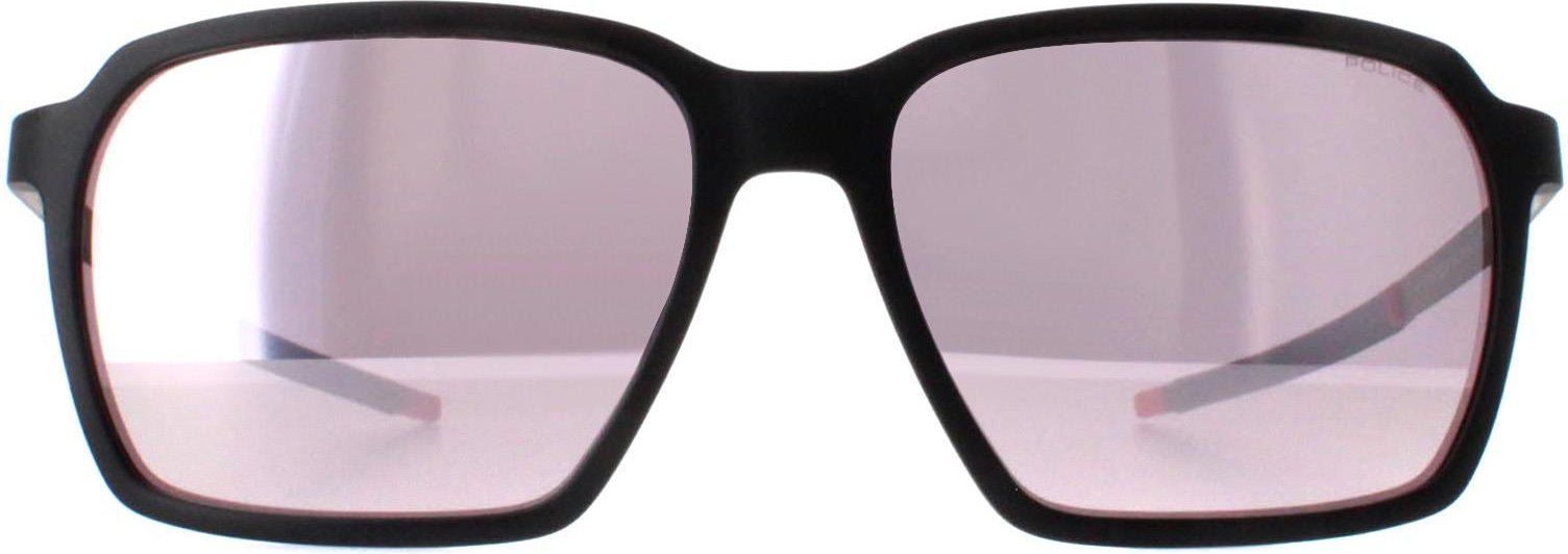 Police SPLL16 Solstice 5 U28Z matte schwarze rosa mehrschichtige weiß verspiegelte Sonnenbrille